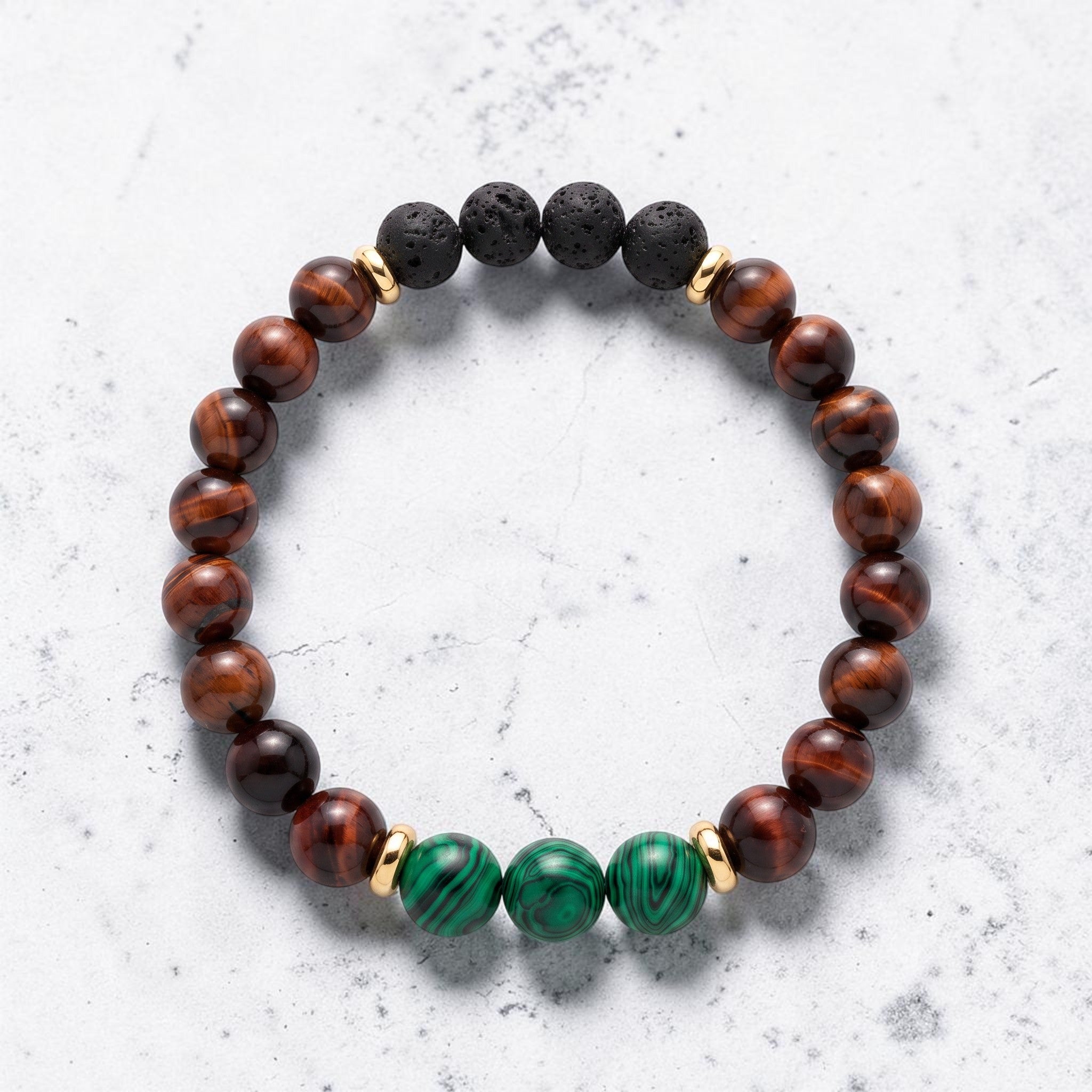 Aurum Garland Halo Diffuser Bracelet - Green Malachite