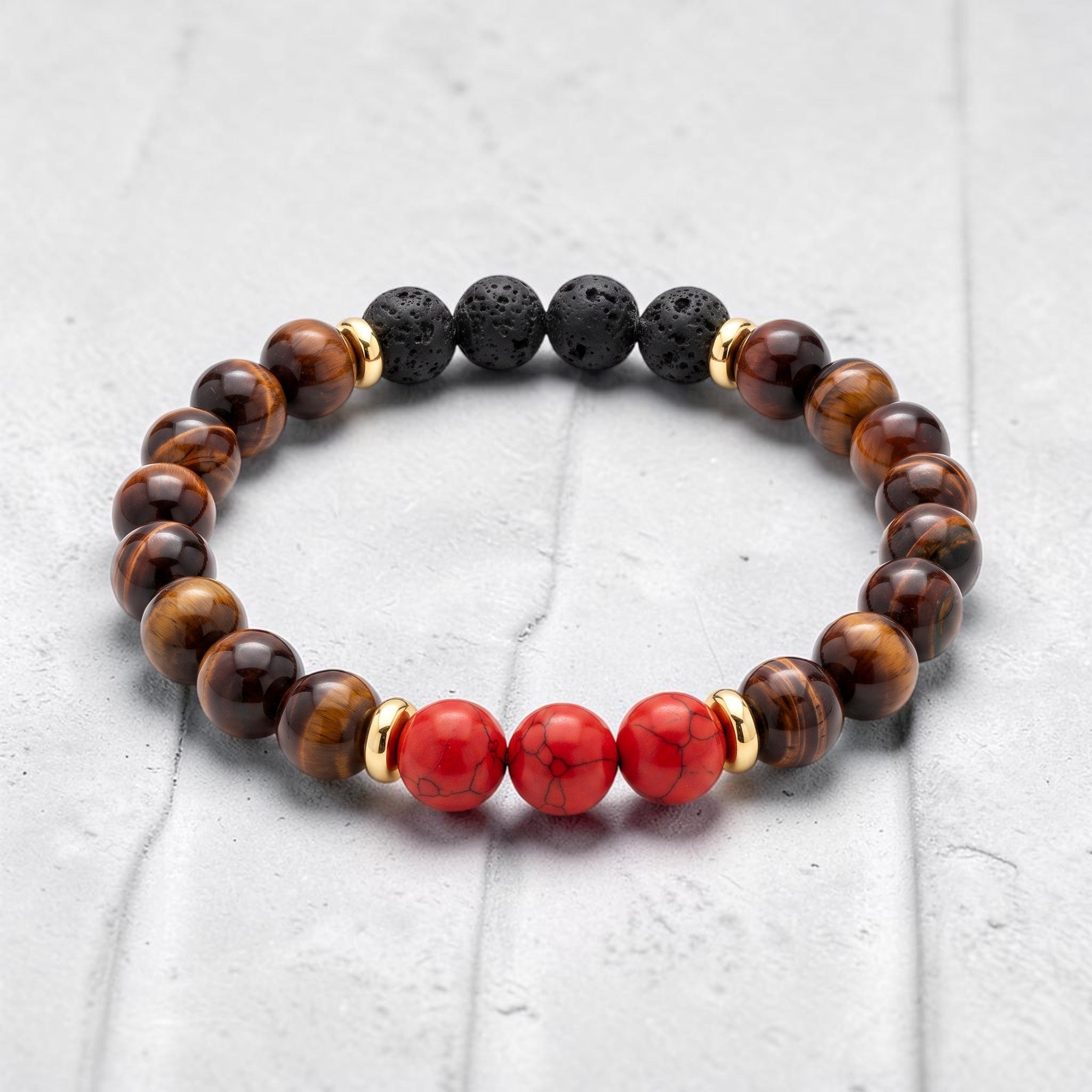 Aurum Garland Halo Diffuser Bracelet - Red Turquoise
