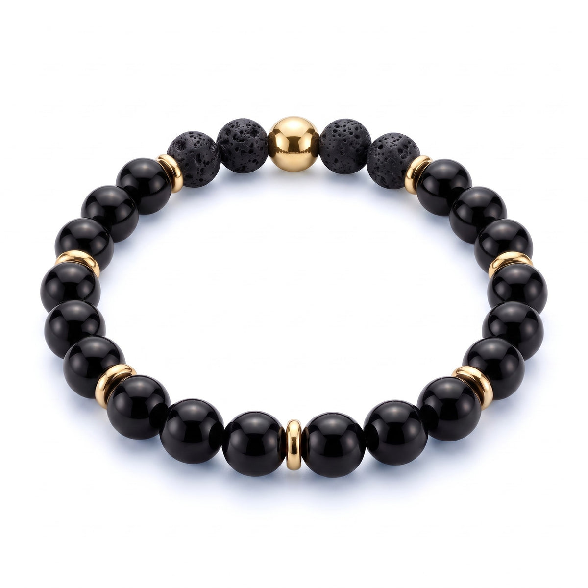 Golden Aura Diffuser Bracelet - Black Onyx