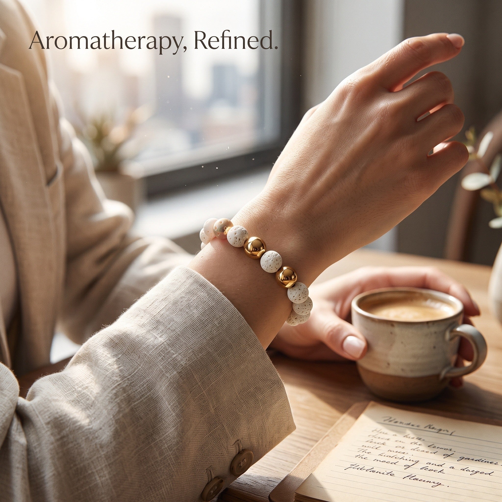 Golden Aura Diffuser Bracelet - White